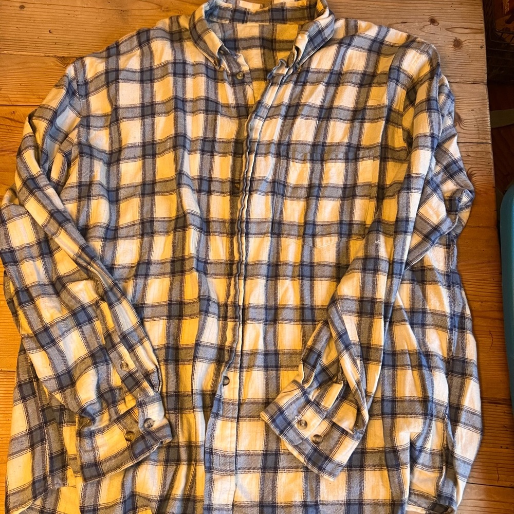 Custom Britney Spears Up cycled Plaid Button Down Shirt with Graphic Print - Picture 2 of 2